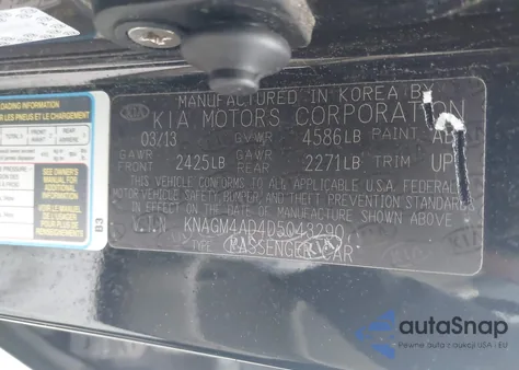 2013 Kia Optima Hybrid Lx из США, поврежденный, VIN KNAGM4AD4D5043290